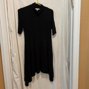 Long Black Mock Turtleneck Tunic
